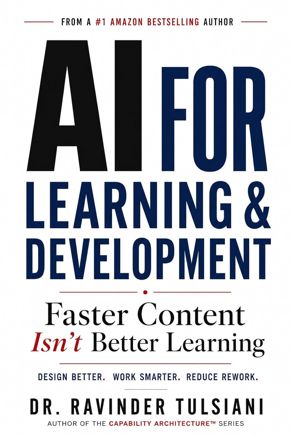 Book cover: AI for Learning and Development by Ravinder Tulsiani, DBA